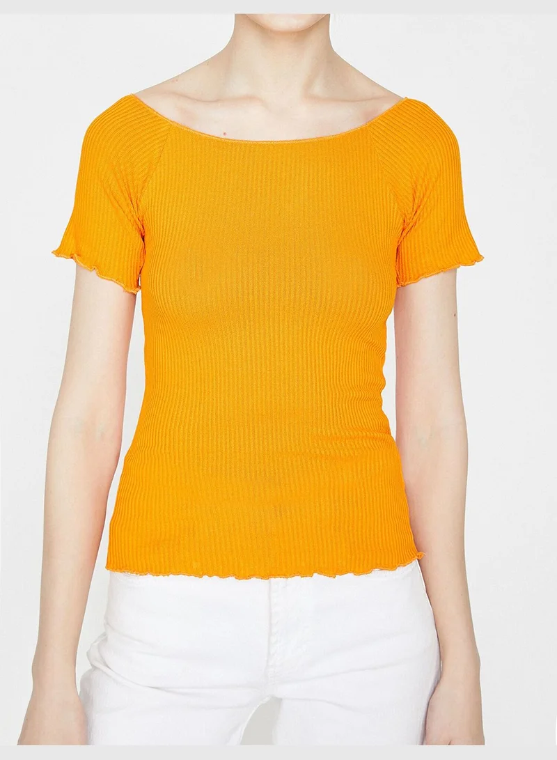 KOTON Boat Neck T-Shirt