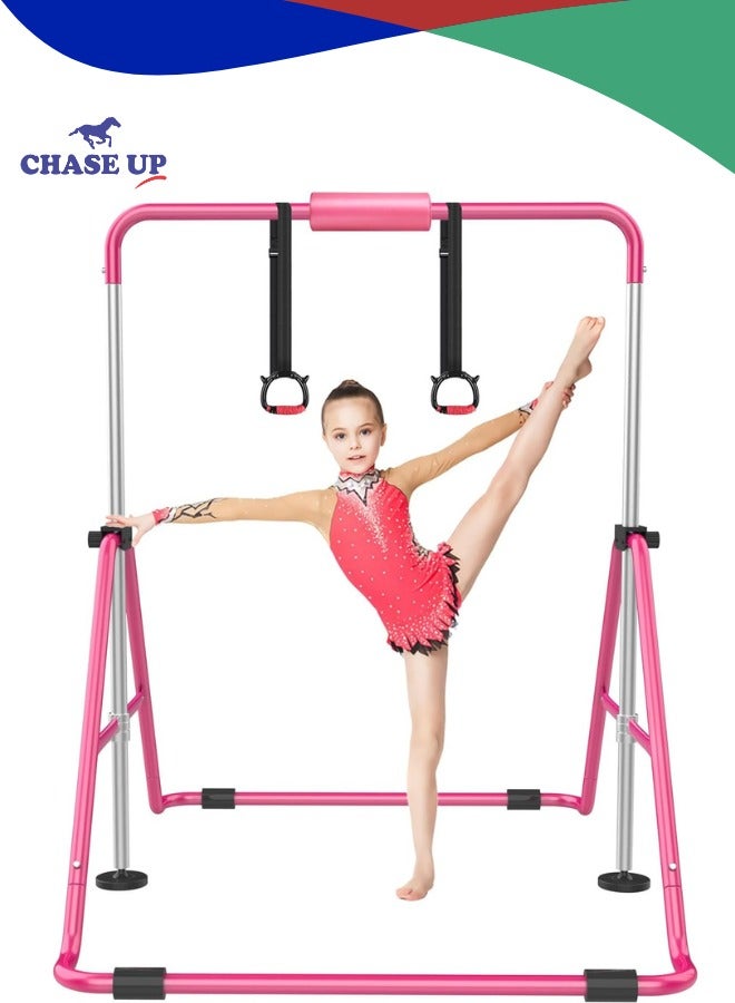 Chase Up KidoGym Gymnastics Bar, Gymnastic Bar for Kids for Home, Foldable Gymnastics Training Bars with Adjustable Height, Expandable Folding Horizontal Kip Bar - Image 1