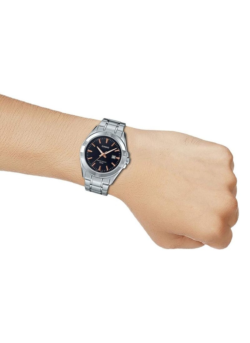 Men's Analog Display Quartz Stainless Steel Strap Watch MTP-1308D-1A2VDF  - 43mm