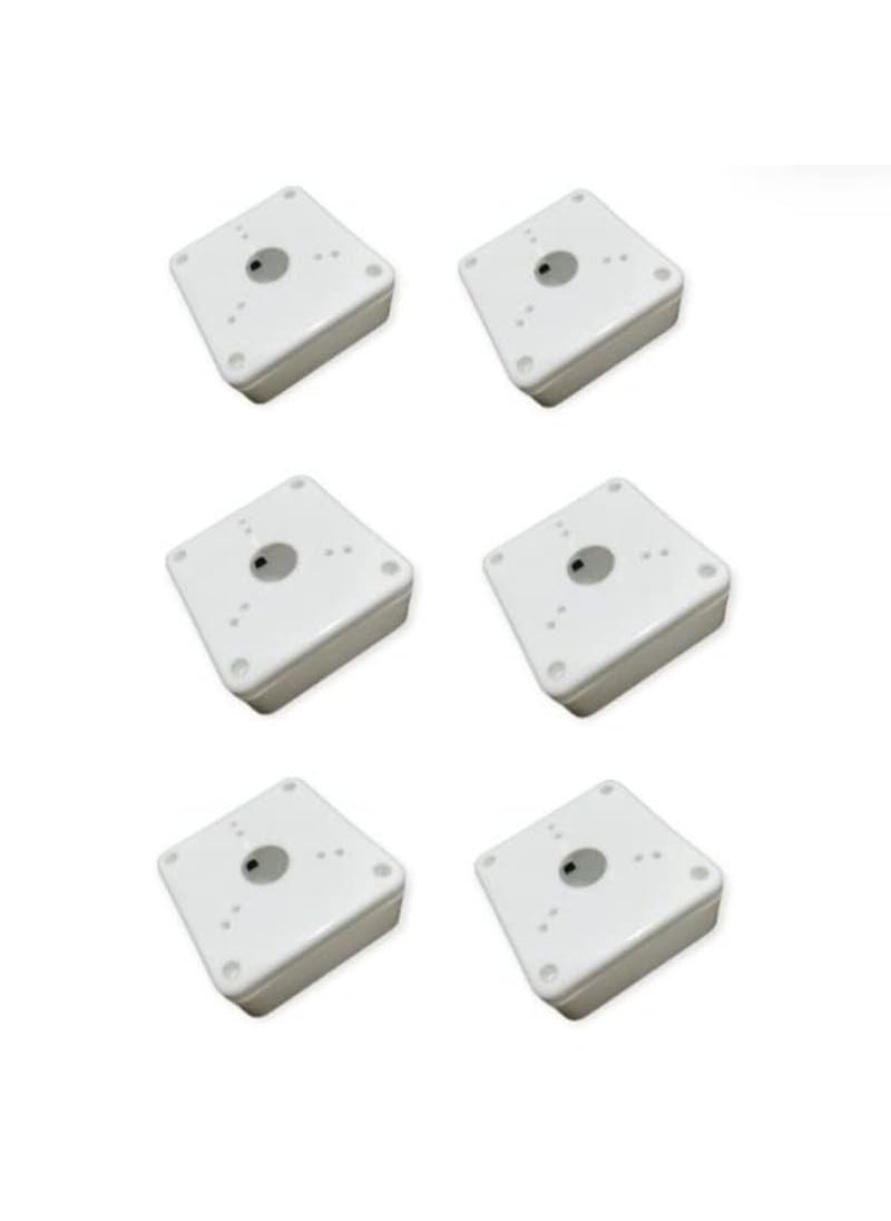 QUARSON QUARSON CCTV Box PVC WeatherResistant 4X4 Survillance Camera Mounting Juction Box With Brass Nuts Fitting Pack of 6 White 3  - Image 1