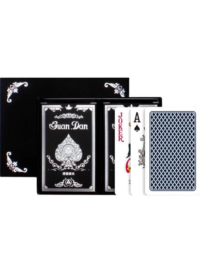 THREEA San A Guandan Playing Cards, Entertainment Guandan Cards, Imported Textured Black Core Paper, 8520 Double Decks Gift Box Set (2 Decks) - Image 3