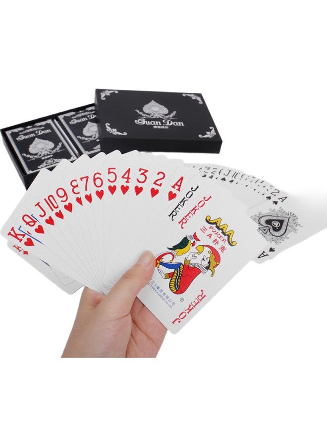 THREEA San A Guandan Playing Cards, Entertainment Guandan Cards, Imported Textured Black Core Paper, 8520 Double Decks Gift Box Set (2 Decks) - Image 2