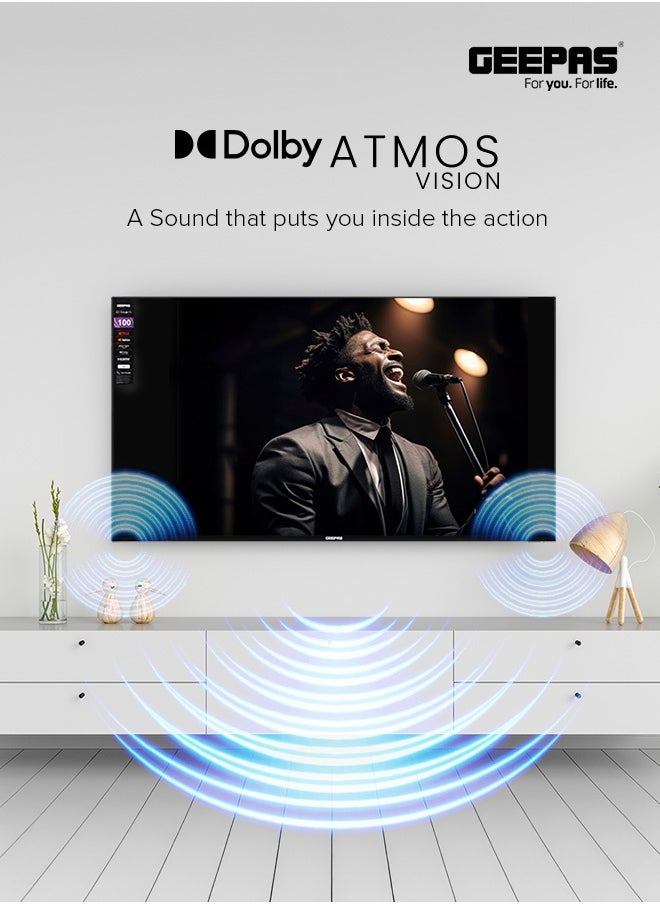 GEEPAS 100" Ultra HD QLED Smart Google TV | Advanced Search, Voice Remote, HDMI/USB, HQ Sound & AV Modes  - Image 3