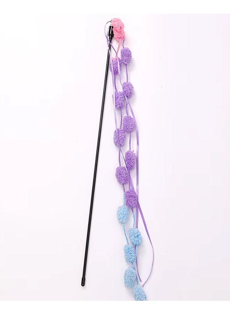 عصا طويلة مع جرس عض للقطط مقاومة للاهتراء، لعبة عصا للقطط