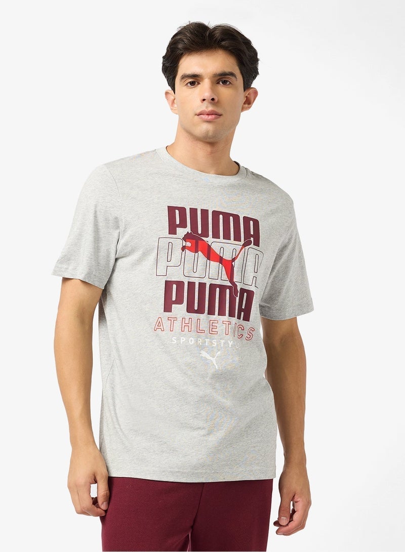 Puma Graphic Stacked Graphic Short Sleeve T-shirt - Image 1