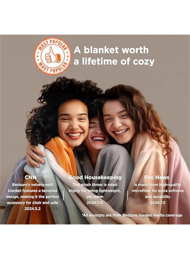 Bedsure Fleece Throw Blanket for Couch Grey - Lightweight Plush Fuzzy Cozy Soft Blankets and Throws for Sofa, 50x60 inches - Image 3