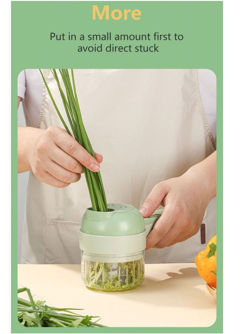 Generic - Multifunctional Handheld Electric Vegetable Slicer 4 In 1 Fruit Carrot Potato Chopper Cutting Machine USB Charging Potato Masher - Image 1