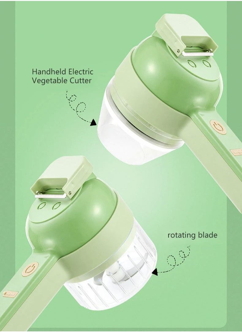 Generic - Multifunctional Handheld Electric Vegetable Slicer 4 In 1 Fruit Carrot Potato Chopper Cutting Machine USB Charging Potato Masher - Image 1