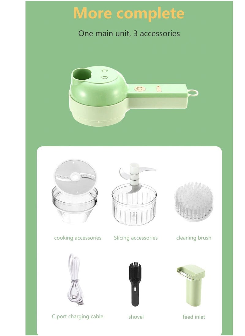 Generic - Multifunctional Handheld Electric Vegetable Slicer 4 In 1 Fruit Carrot Potato Chopper Cutting Machine USB Charging Potato Masher - Image 1