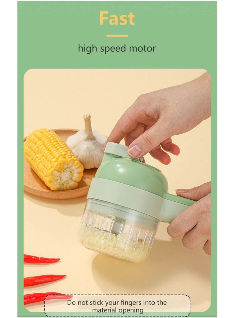 Generic - Multifunctional Handheld Electric Vegetable Slicer 4 In 1 Fruit Carrot Potato Chopper Cutting Machine USB Charging Potato Masher - Image 1