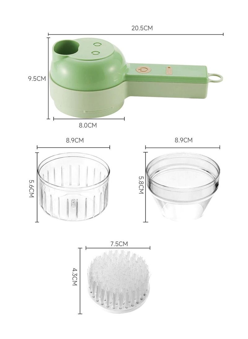 Generic - Multifunctional Handheld Electric Vegetable Slicer 4 In 1 Fruit Carrot Potato Chopper Cutting Machine USB Charging Potato Masher - Image 1
