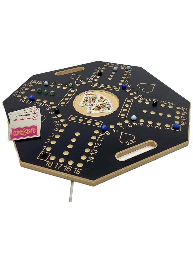 Jackaroo Numbered Jackaroo High Quality 4 Player Board Game And Card Set With 16pcs Marble-40x40 cm - Image 4