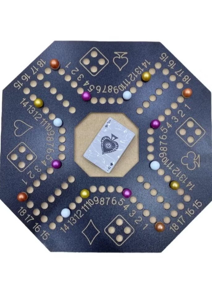 Jackaroo Numbered Jackaroo High Quality 4 Player Board Game And Card Set With 16pcs Marble-40x40 cm - Image 3
