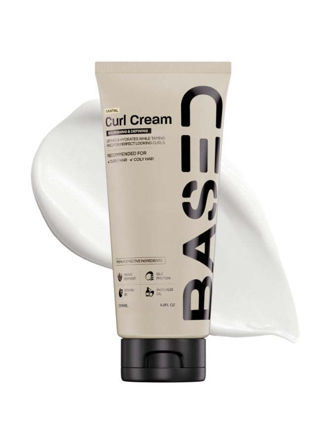 Based Curl Cream, Defines Curls, Controls Frizz, Medium Hold, Hydrates&Nourishes with Agave, Silk Protein&Castor Oil, No Harmful Chemicals or Artificial Fragrance (6.8 Oz Pack of 1) - Image 1