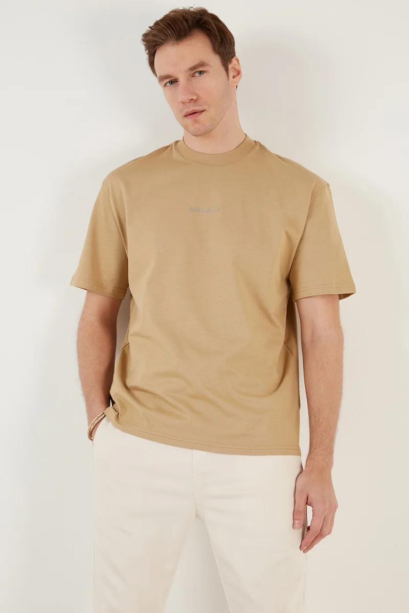 بوراتي Cotton Relaxed Fit Crew Neck T Shirt Men's T Shirt 5902702