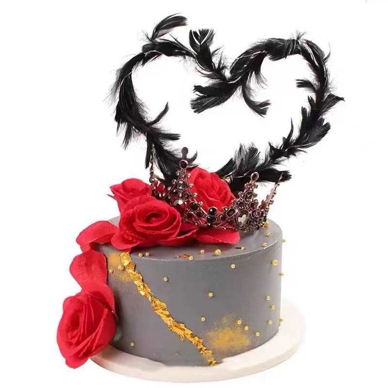 Cake Decoration Colorful Feather Lamp String Birthday Cake Decoration Feather Lamp Combination Birthday Plug - Image 4