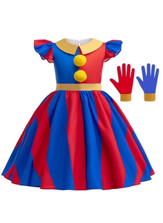 The Amazing Digital Circus Pomni cosplay character party Performance Costume Girl Children's Dress Gift for Fans - Image 1