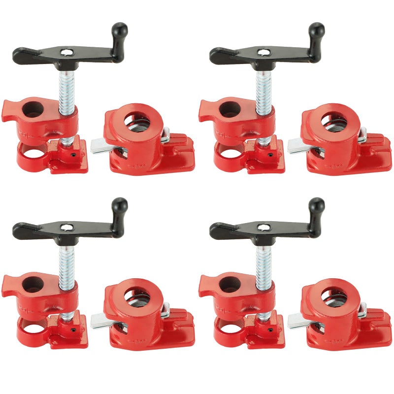 Acymner Wood Gluing Pipe Clamp Set | 1/2"" Heavy Duty Woodworking Cast Iron Pipe Clamps Quick Release Pipe Wood Clamps (6 Pack  1/2"") - Image 1