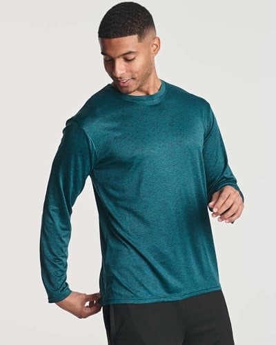 REALESSENTIALS Real Essentials 4 Pack: Mens Long Sleeve Dry Fit T Shirts Hiking Fishing Workout Gym Work Sun UPF 50 Wicking Running Tee, Set 2, XX-Large - Image 2