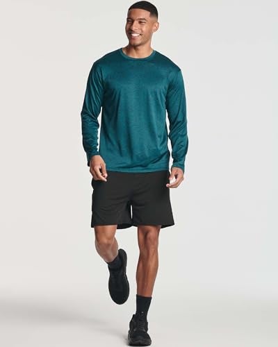 REALESSENTIALS Real Essentials 4 Pack: Mens Long Sleeve Dry Fit T Shirts Hiking Fishing Workout Gym Work Sun UPF 50 Wicking Running Tee, Set 2, XX-Large - Image 5