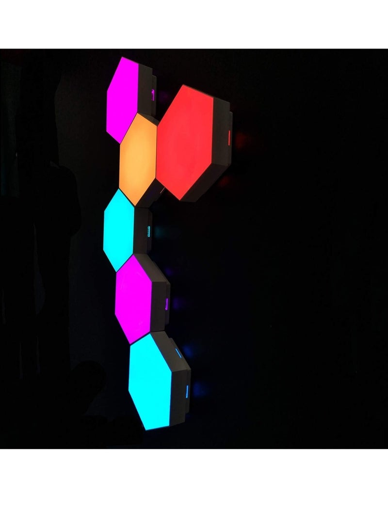 ELTRAZONE Remote Control Hexagon Wall Light,Smart Wall-Mounted Touch-Sensitive DIY Geometric Modular Assembled RGB led Colorful Light with USB-Power,Used in Bedroom, - Image 3