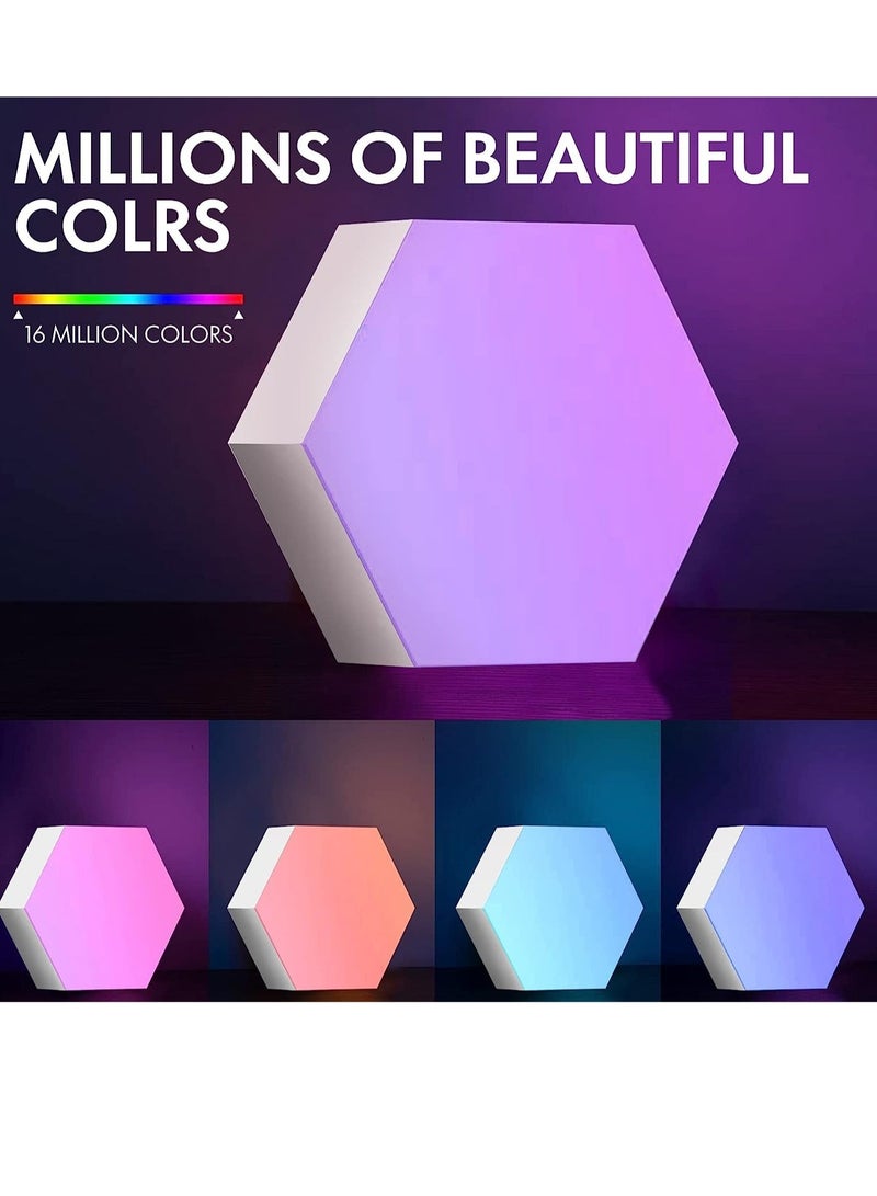 ELTRAZONE Remote Control Hexagon Wall Light,Smart Wall-Mounted Touch-Sensitive DIY Geometric Modular Assembled RGB led Colorful Light with USB-Power,Used in Bedroom, - Image 4