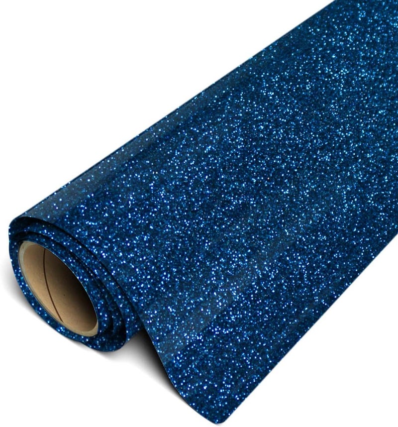 Siser Glitter HTV 118x10ft Roll  Iron on Heat Transfer Vinyl Sapphire - Image 1
