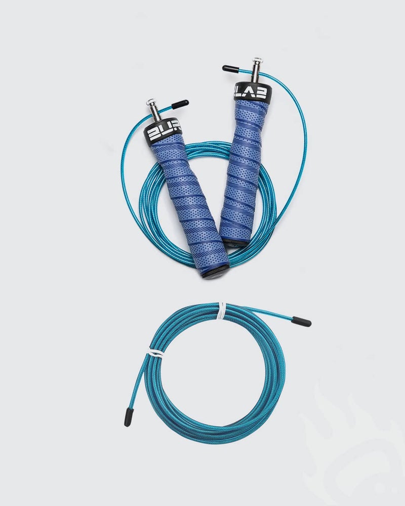Burnlab Pro Performace Skipping Rope - Anti Slip, Adjustable, Ball Bearing Design for Gym, Crossfit, Double Unders, Speed Jumping, Boxing, Cardio and Weight Loss - for Men and Women (Blue) - Image 1