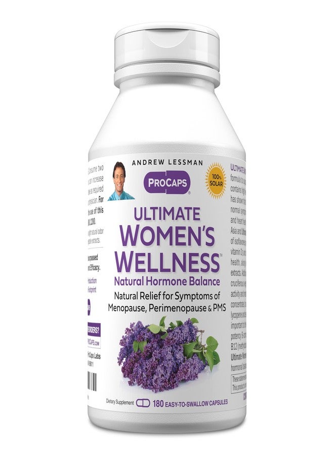 ANDREW LESSMAN Ultimate Women’s Wellness 180 Capsules - Naturally Relieves Menopause Symptoms, PMS, Perimenopause with Soy Isoflavones, EGCG, Cranberry, Indole-3-Carbinol. Easy to Swallow Capsules - Image 1