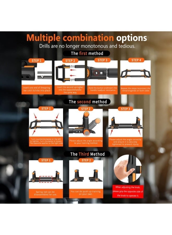 Bukela Push Up Bars, 3 in 1 Adjustable Twister Arm Trainer,Multi-Functional Parallettes Bars for Men, Chest Fitness Equipment, Push Up Stands Handle for Floor Workouts, Home Strength Training - Image 2