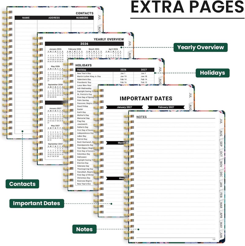 ZOTIA Planner 2026-2027, Monthly and Weekly Academic Planner July 2026 - June 2027, Hardcover Student Teacher Planning Agenda Calendar Book with Tabs, Perfect for Office School Supplies, A5 (6.3" x 8.5 - Image 5