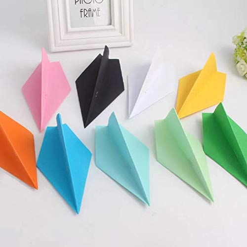 Lotus Mann 100Pcs Premade Rainbow Origami Paper Airplane Folded Origami Planes for Kids Party Supplies Plane Theme Birthday Baby Shower Party Table Centerpiece Childrens Day Decorations - Image 1