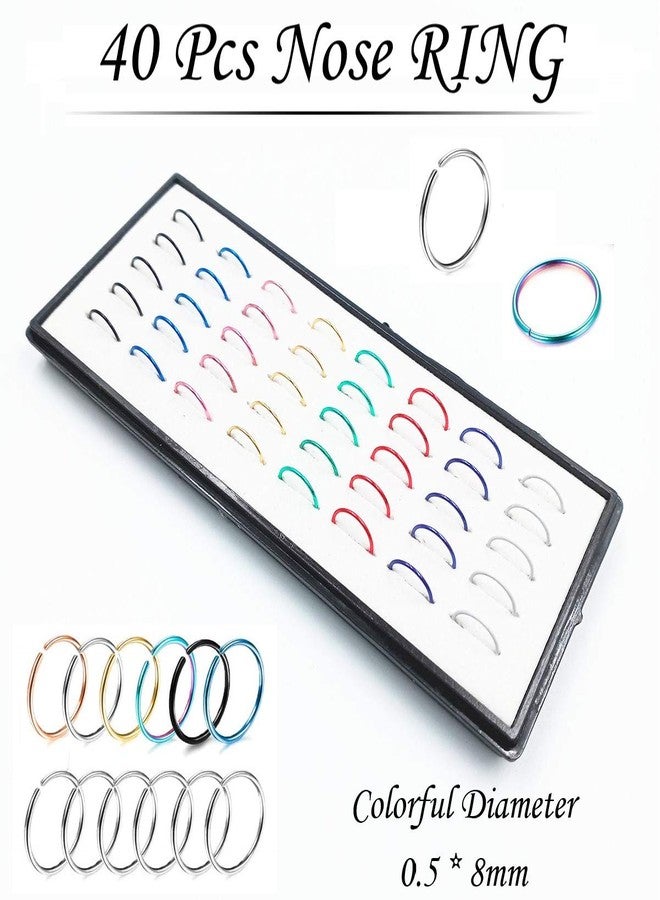 NewCraft 3 Sets 160Pcs Nose Rings, L Shape Surgical Stainless Steel Studs Ring Hoop for Women, Body Nose Piercing Pin Jewelry 1.5/2/2.5mm Multicolor Crystal, Ideal Gift for Wife or Daily Wear - Image 4