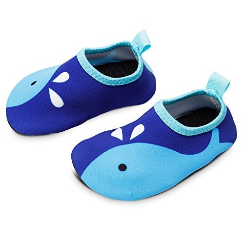 Bigib Toddler Kids Swim Water Shoes Quick Dry, Blue Whale, Size Toddler 8 - Image 1