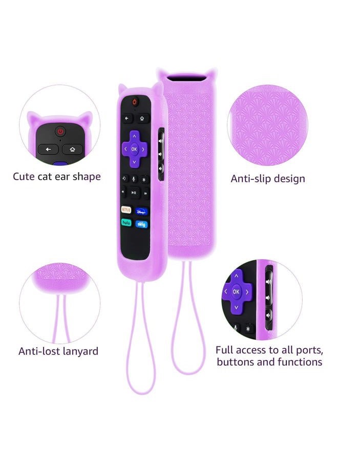 SOTATOO 3Pack Cover for Roku Remote Compatible with Hisense/TCL Roku TV Steaming Stick/Express, Silicone Protective Controller Universal Sleeve Skin Glow in The Dark Purple Blue Pink - Image 5