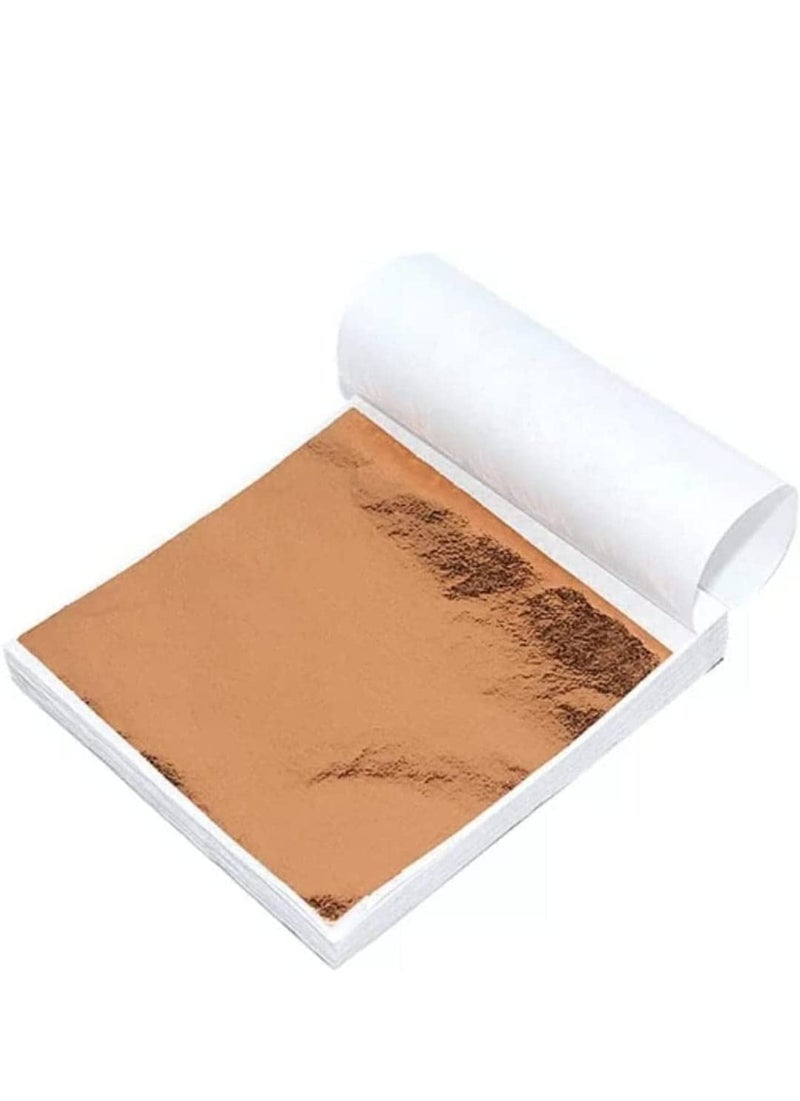 GSWC 300 قطعة من أوراق الفويل المعدنية الذهبية والفضية والنحاسية، أوراق الشفافية، أوراق الانزلاق، أوراق التقليد للاستخدام في الأعمال اليدوية، الإطارات، الفن والحرف، تزيين الأثاث، إلخ (100 من الذهب + 100 من الفضة + 100 من النحاس) 8X8 سم - Image 4