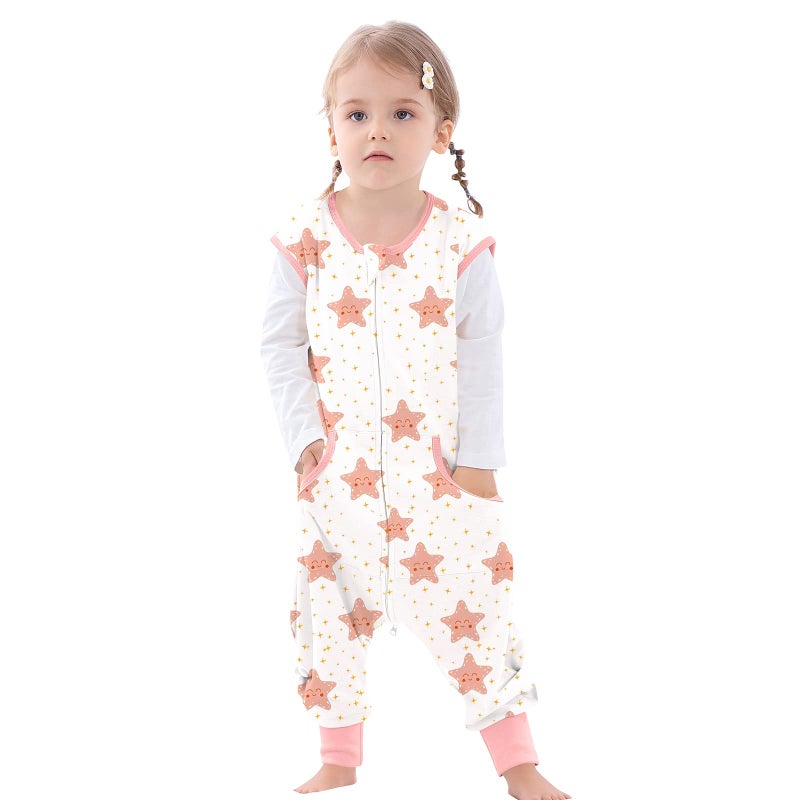 NOUJULOUN NOUJULOUN Toddler Sleeping Sack with Feet Walker Sleep Sack 05Tog Stars 2T3T