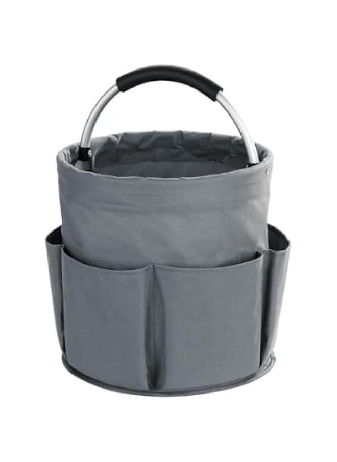 HOOKOR - Tool Organizers Bag 17L collapsible Tool Bag Laundry Organizer Outdoor Camping Garden Harvest Basket Home Bathroom Storage Bath Wash Bag (Grey) - Image 1