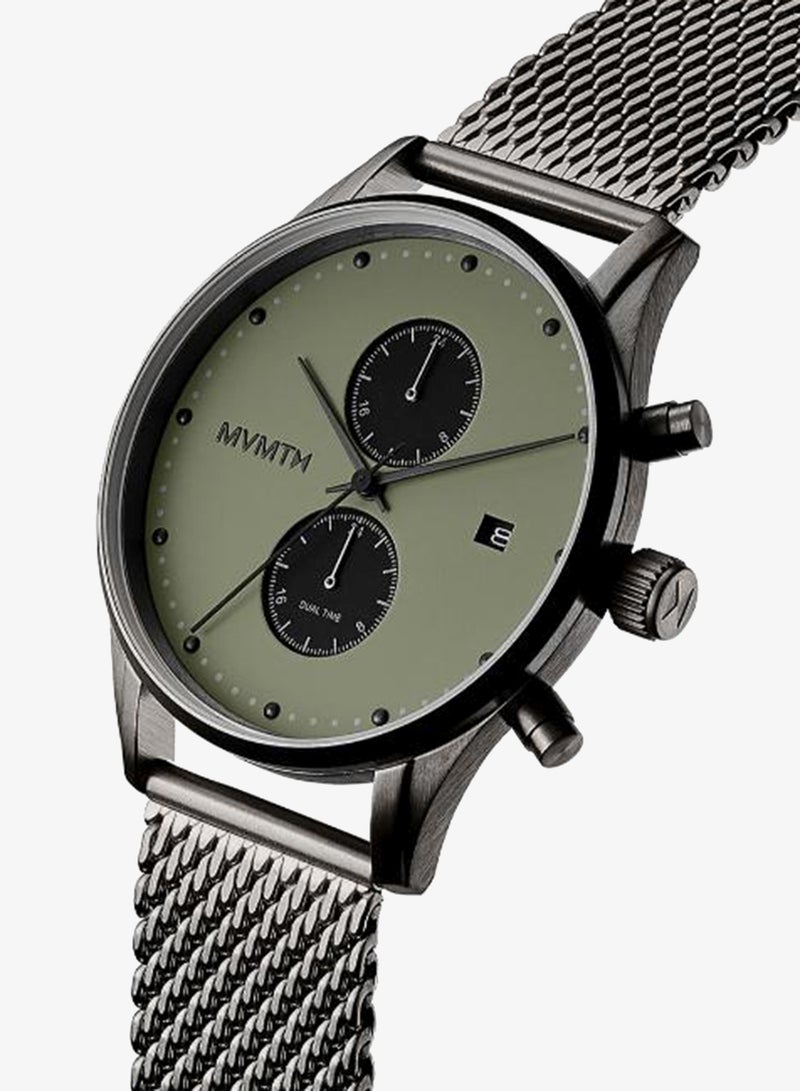 MVMT Men's Multifunction Watch, Green Dial, Gunmetal Stainless Steel Strap - Image 3