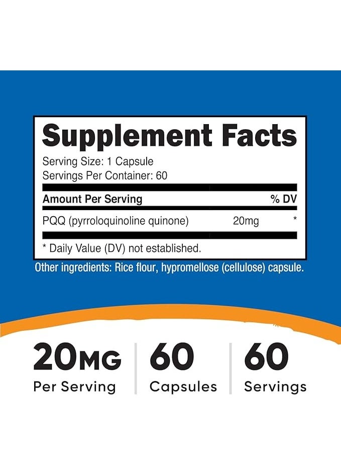 Nutricost, PQQ، 20 ملغ، 60 كبسولة - Image 5
