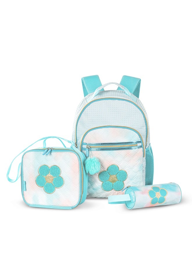 Eazy Kids Eazy Kids 18" Set of 6 Backpack w/ Water Bottle, Lunch Box, Lunch Bag and Pencil Case & BT Headset - Flora Green - Image 2