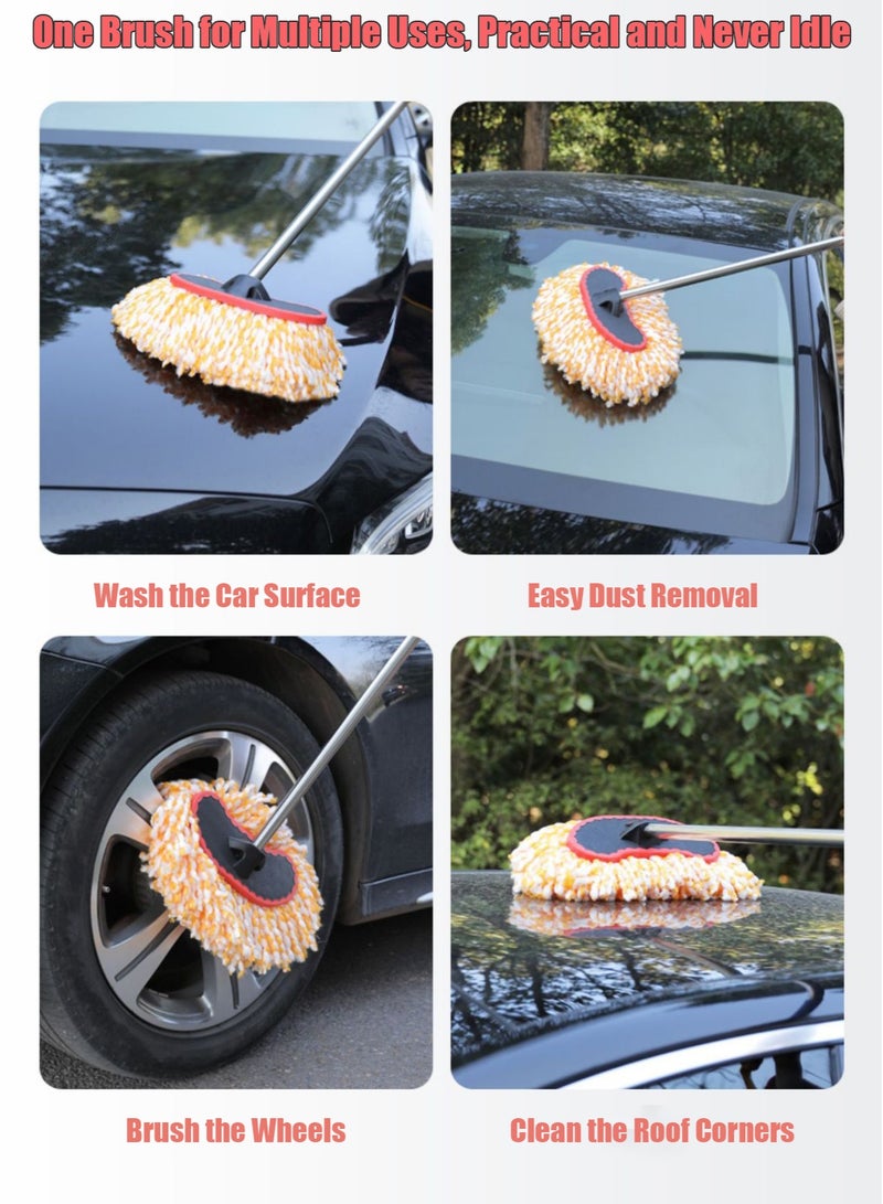 TAPIT Long Handle Car Wash Mop, Water Connectable Car Cleaning Brush for Car, Truck, RV (Water Hose Not Included) - Image 2