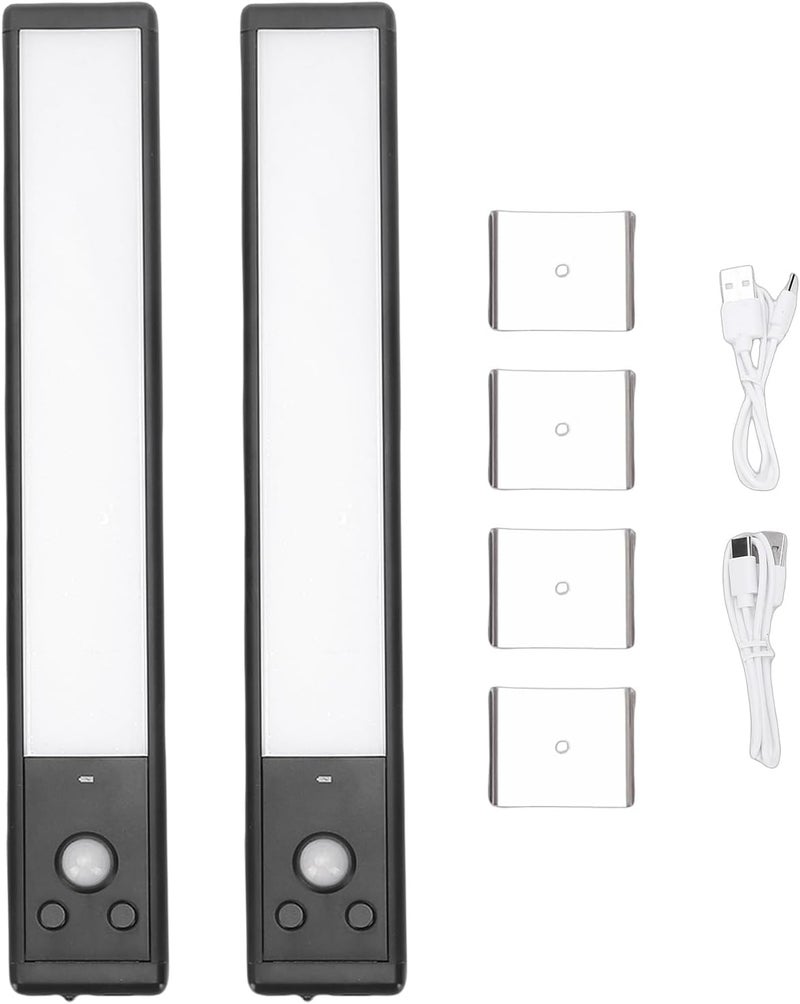 2 Pack Under Cabinet Lights, Rechargeable Motion Sensor Light, Dimmable Magnetic Closet Light with 3000mAh Battery, 3 Color Temps & USB Charging, Ideal for Closet, Stairs & Indoor - Image 4