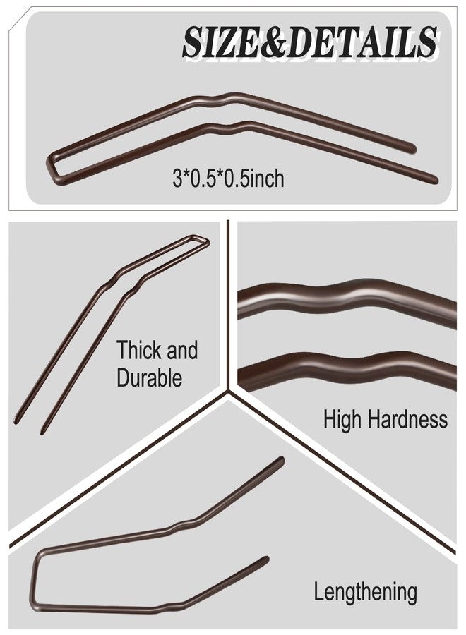 MTLEE 24 Pcs U Shaped Hair Pins, Ballet Bobby Pins for Updo with Storage Box, Metal U Bun Hair Forks for Women Girls, Thick, Thin, Long, Curly Hair(Brown, 3 Inch) - Image 2