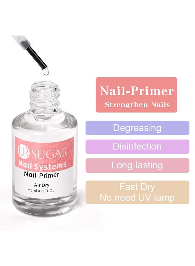 يو آر شوجر مجفف أظافر طبيعي احترافي مع برايمر خالٍ من الأحماض 15 مل و 15 مل، 2 قطعة - برايمر للأظافر الأكريليكية وأظافر جل، برايمر جل UV غير حمضي، موثّق فعال - Image 5