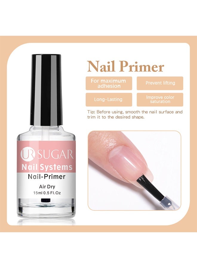 يو آر شوجر مجفف أظافر طبيعي احترافي مع برايمر خالٍ من الأحماض 15 مل و 15 مل، 2 قطعة - برايمر للأظافر الأكريليكية وأظافر جل، برايمر جل UV غير حمضي، موثّق فعال - Image 3