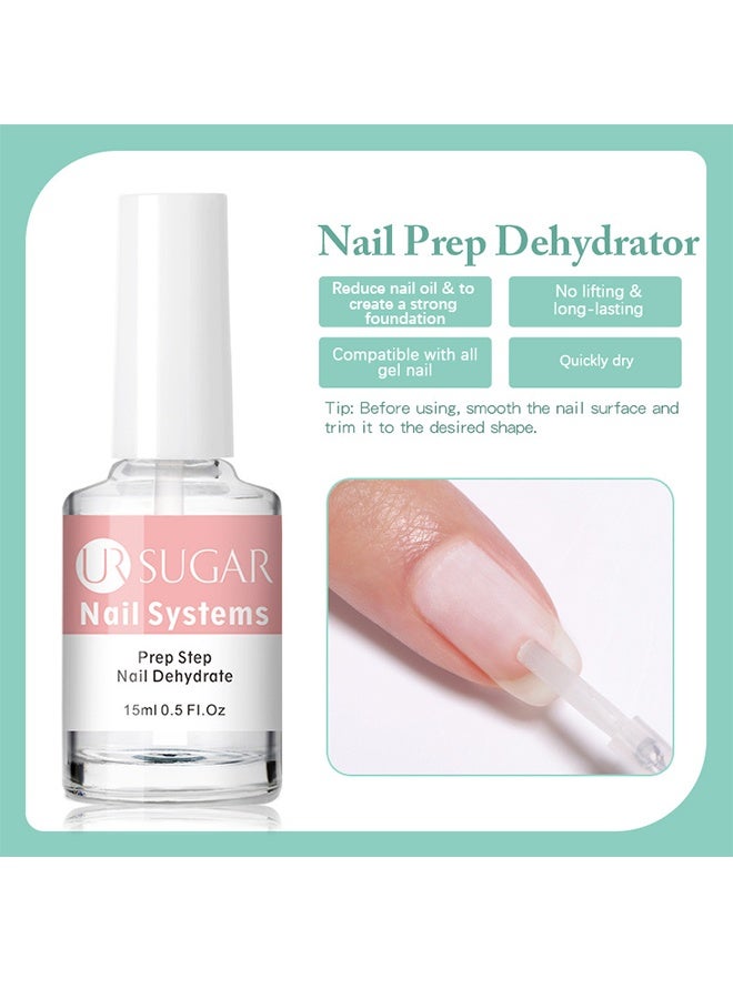 UR SUGAR Pre Step Nail Dehydrate 15ml & Nail-Primer 15ml, 2 Pcs Professional Natural Nail Dryer with Acid-Free Primer For Acrylic Nails Gel Nails Non-Acid UV Gel Nail Primer Super Binder - Image 2