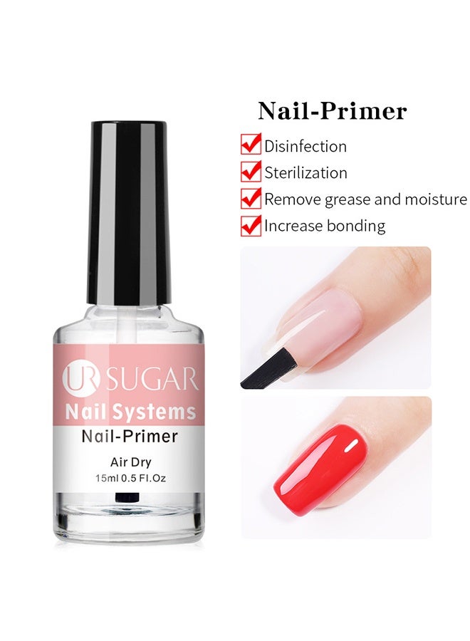 UR SUGAR Pre Step Nail Dehydrate 15ml & Nail-Primer 15ml, 2 Pcs Professional Natural Nail Dryer with Acid-Free Primer For Acrylic Nails Gel Nails Non-Acid UV Gel Nail Primer Super Binder - Image 4