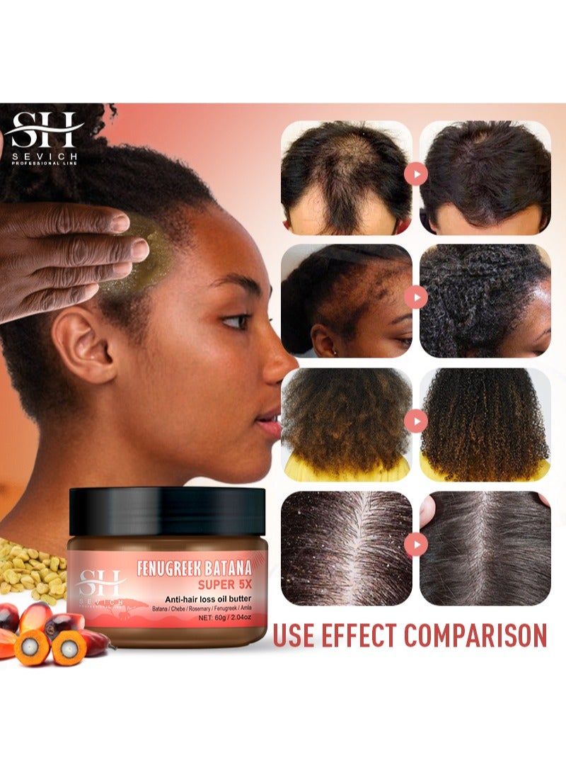 Sevich Fenugreek Batana 5X Anti-Hair Loss Oil er，With Batana Chebe Rosemary Fenugreek And Amla Oil Hair Growth Oil，Prevents Hair Loss And Breakage, Nourishing Hair Mask (60g) - Image 5
