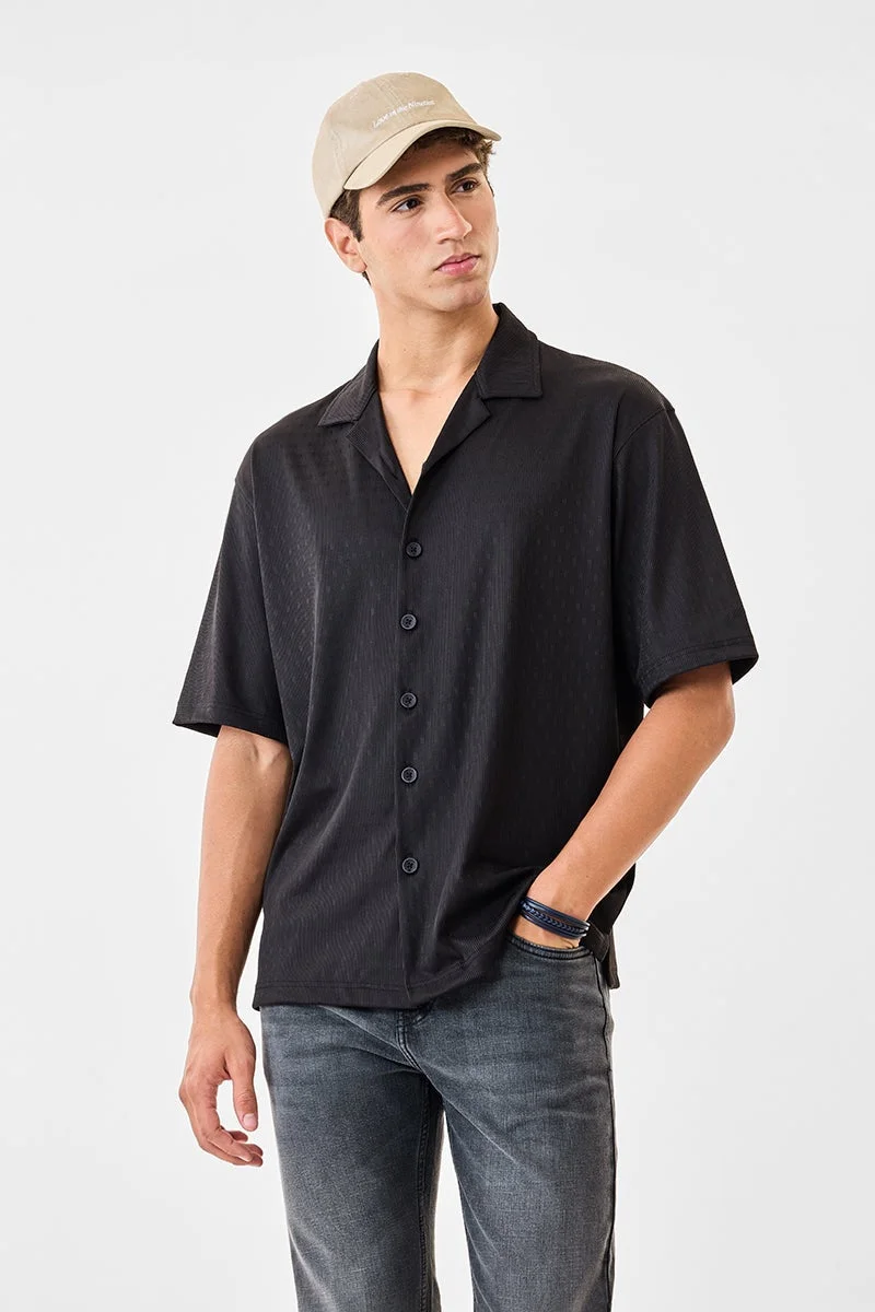 سنيتش قميص بياقة نصف كم مطاطي بقصة صندوقية